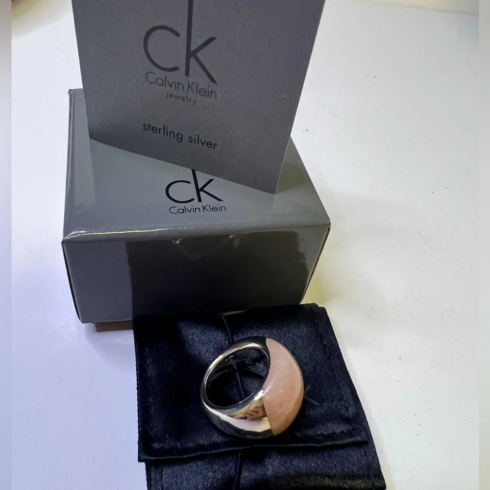 925 Sterling Silver Calvin Klein Hyperbole Ring Size 6 - Picture 8 of 10